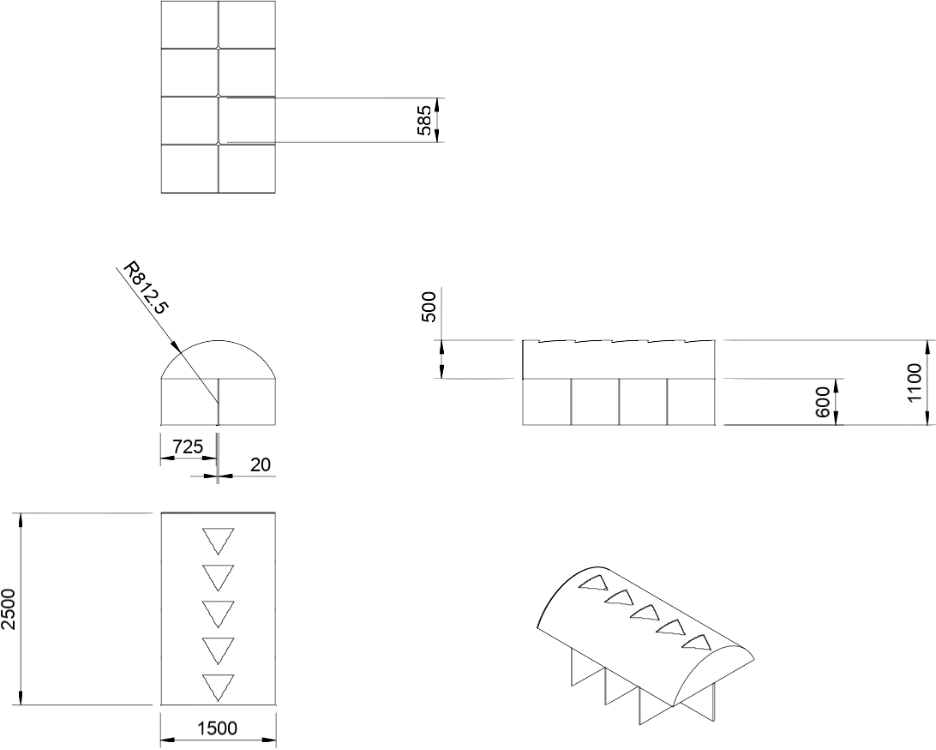 Dimensions of one component of the SPT System approximate weight- 35kg Fig 7 Dimensions of one component of the SPT System; approximate weight: 35kg. Fig 7